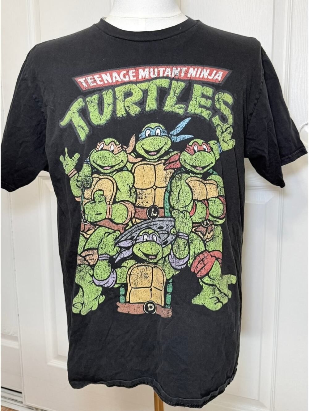 Teenage Mutant Ninja Turtles TMNT Black Graphic T-Shirt Men’s Large Retro Tee